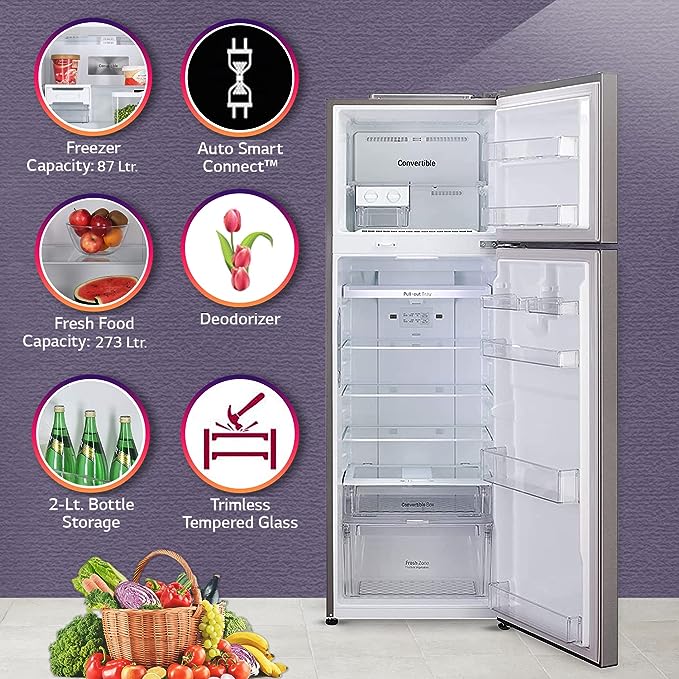 LG 360 L 3 Star Inverter Linear Frost-Free Double Door Refrigerator (GL-T402JDS3, Dazzle Steel, Convertible, 2022 Model)(OPEN BOX) LG 360 L 3 Star Inverter Linear Frost-Free Double Door Refrigerator (GL-T402JDS3, Dazzle Steel, Convertible, 2022 Model)(OPEN BOX)